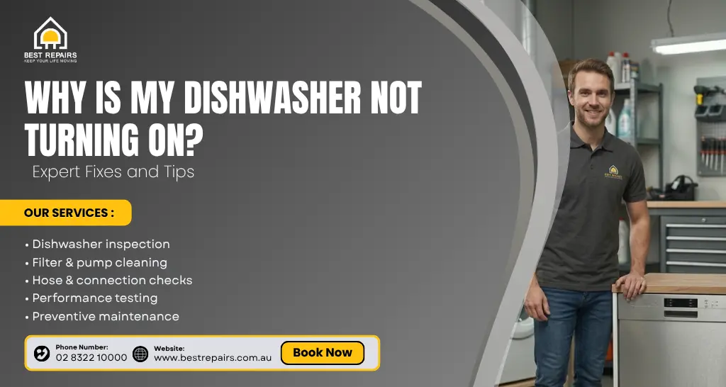 Dishwasher not turning on with no power response in kitchen